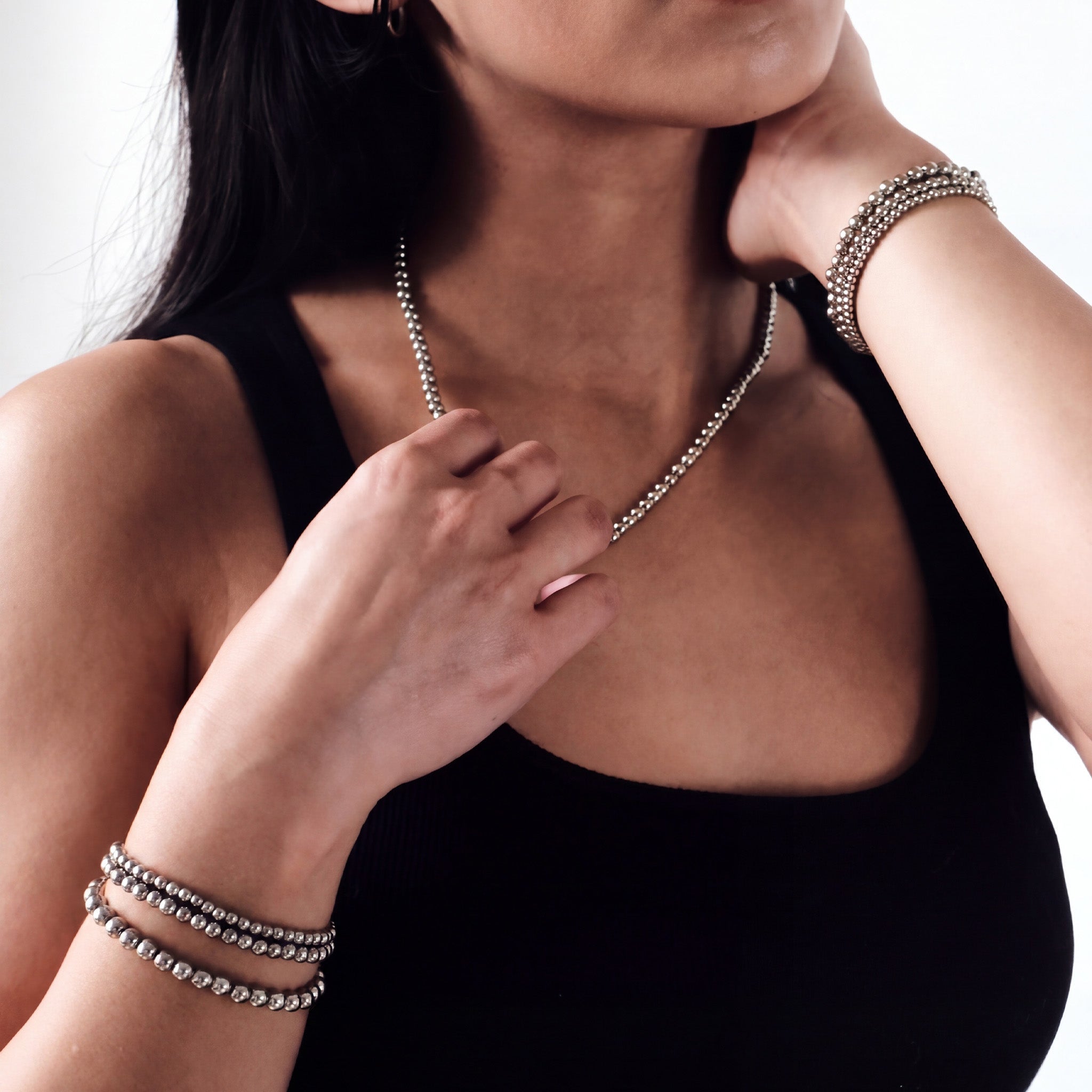5MM Silver Ball Necklace - Taylor New York