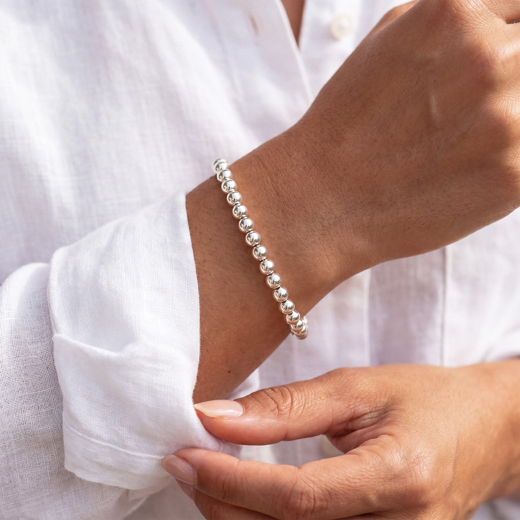 6MM Silver Ball Bracelet - Taylor New York