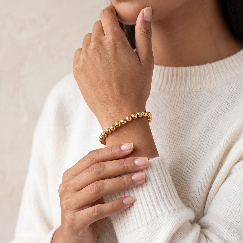 8MM Gold Ball Bracelet - Taylor New York