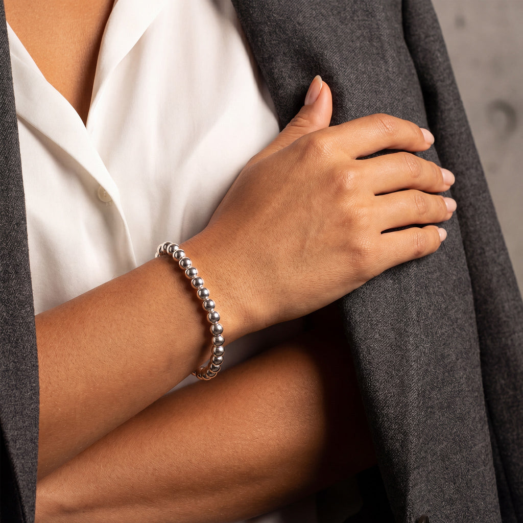 8MM Silver Ball Bracelet - Taylor New York