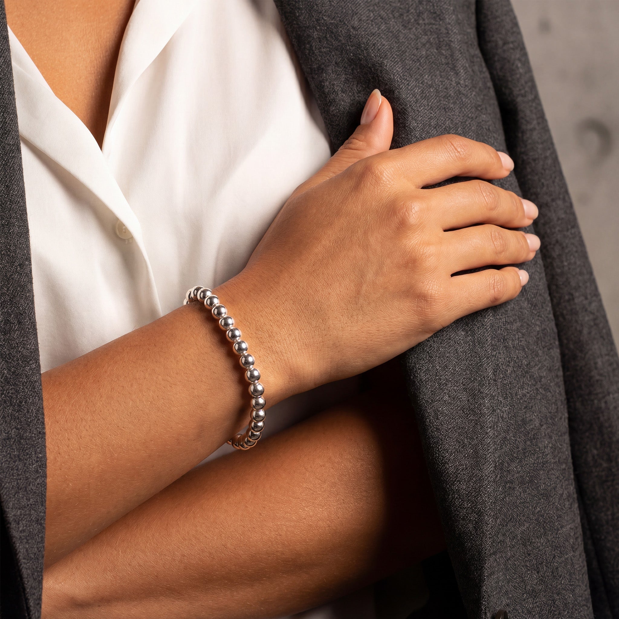 8MM Silver Ball Bracelet - Taylor New York