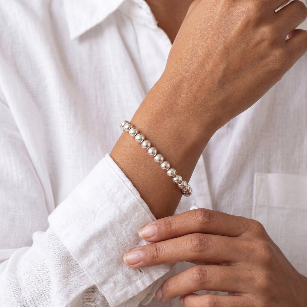 8MM Silver Ball Bracelet - Taylor New York