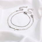 Layered Cross Bracelet Duo