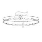 Layered Cross Bracelet Duo