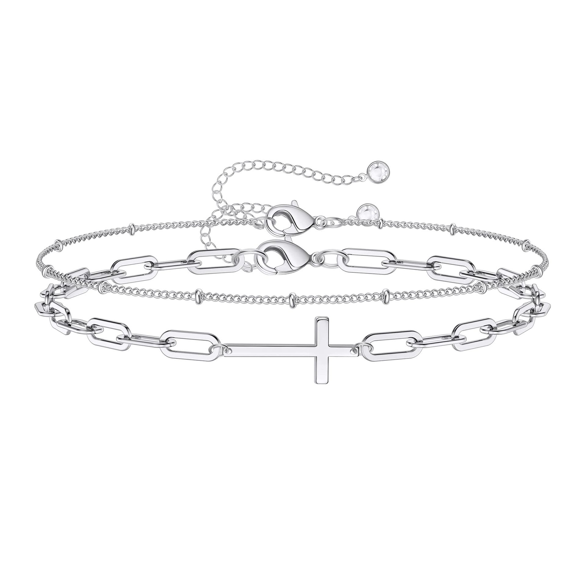 Layered Cross Bracelet Duo