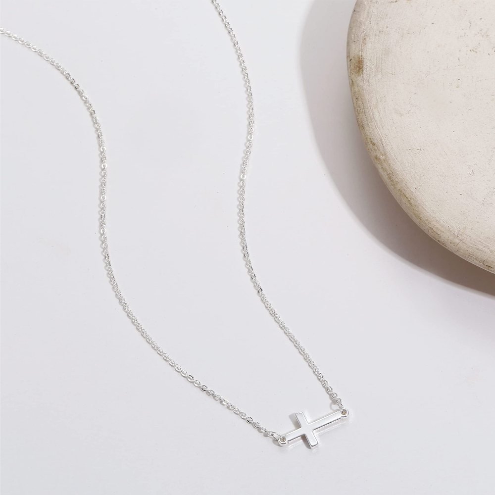 Sideways Cross Necklace