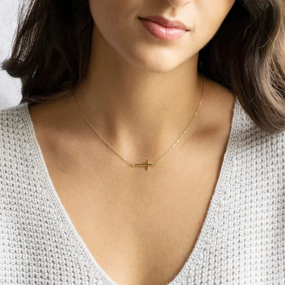 Sideways Cross Necklace