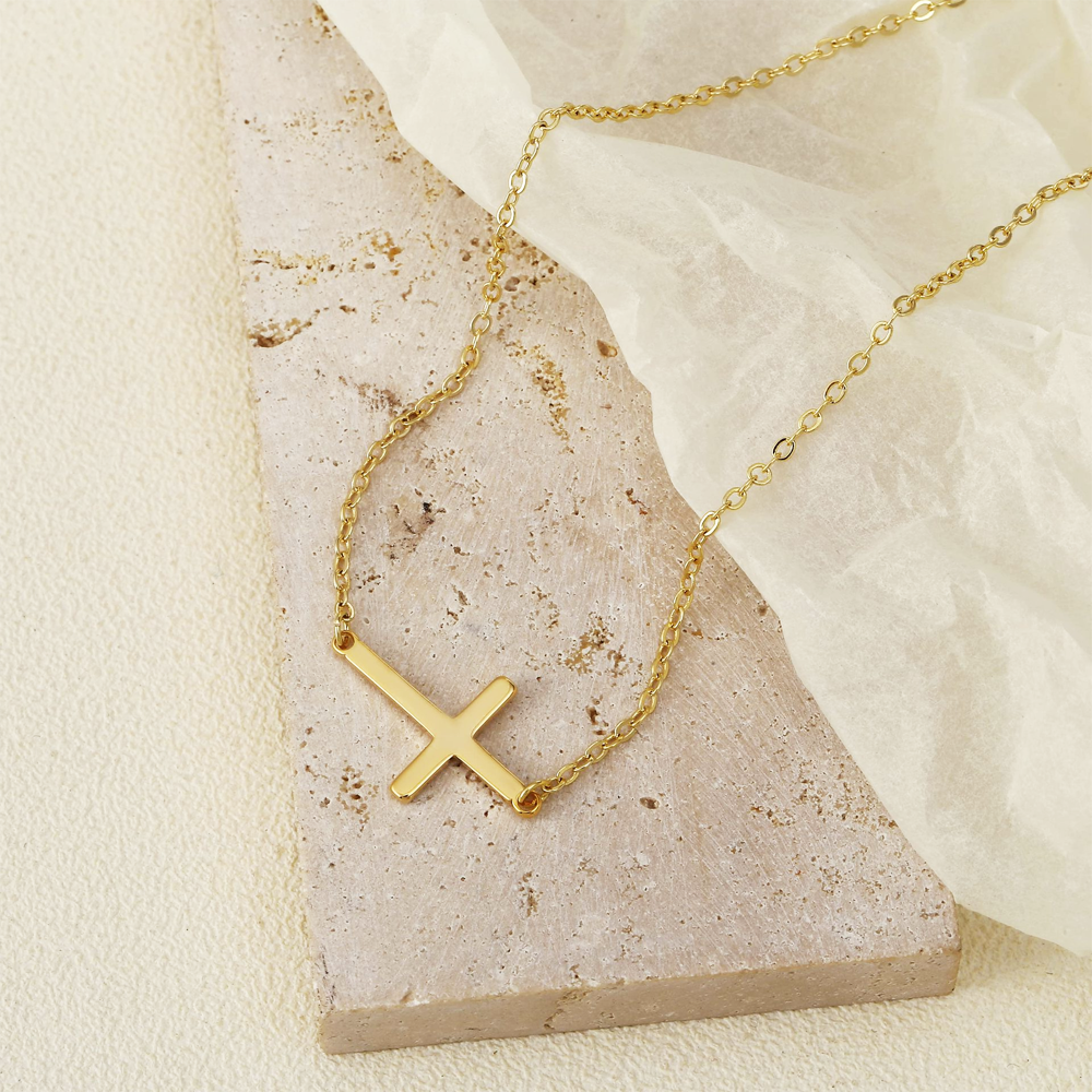 Sideways Cross Necklace